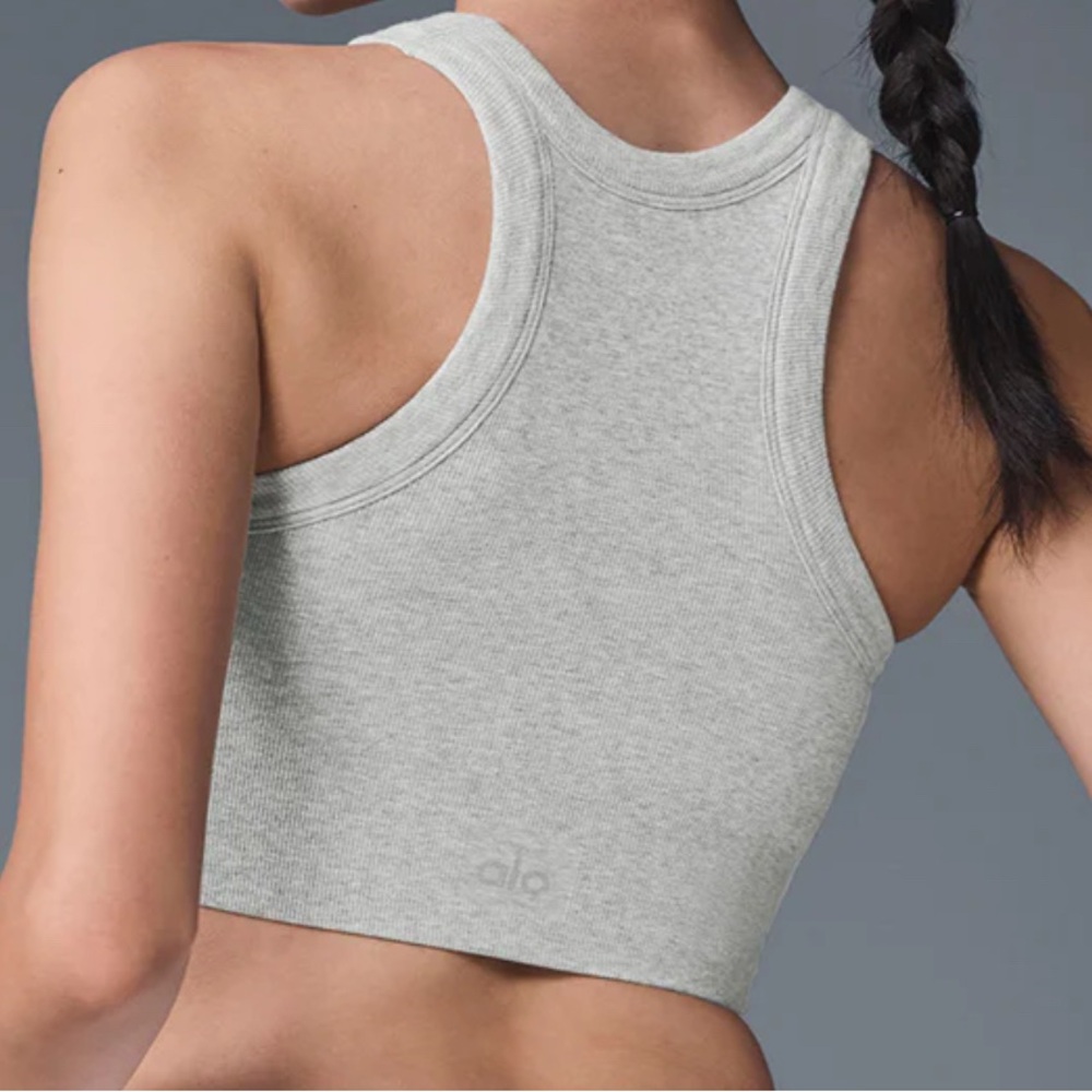 ALO Yoga Gray Ribbed Tank Top - Picture 7 of 7